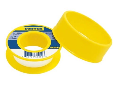 Tape Sella Roscas 7m X 3/4 Aluminum Surtek Tubería Plomería White Solid