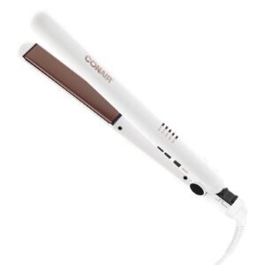Conair Hair Straightener 1" White with Placas Rose Gold