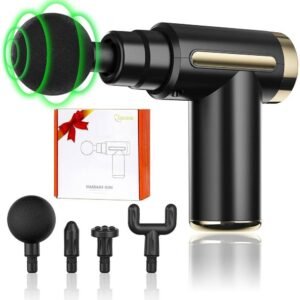 Mini Massage Gun Muscular Portable Ultra Silenciosa 35DB with 6 Velocidades & 4 Cabezales for
