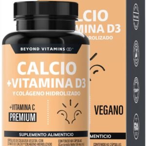 Beyond Vitamins Calcium 1000 + Vitamin D3 Calcium with Collagen Hidrolizado and Vitamin C Capsules Vegetales 60 Capsules