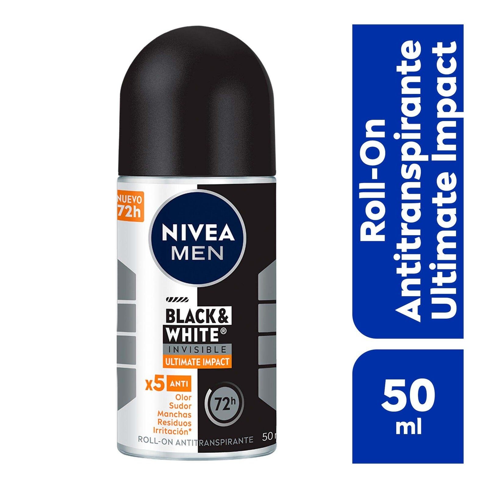 Deodorant Nivea Men Black And White Invisible Roll On 50 ml