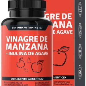 Beyond Vitamins Apple Cider Vinegar Apple Cider Vinegar & Inulina Agave, 500 mg + 100 mg, 60 Capsules