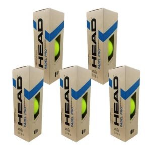 Pack 5 botes 3 pelotas Head Padel Pro Presureless