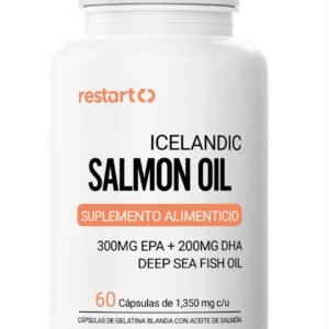 Restart Icelandic Oil Salmon Omega 3 1000 Mg 300 Mg EPA 200 Mg DHA 60 Capsules Softgel