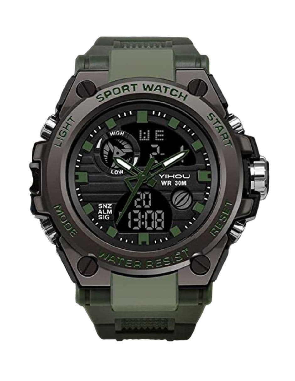 Watch Tactical Military Digital Analógico for Men with Double Huso Horario