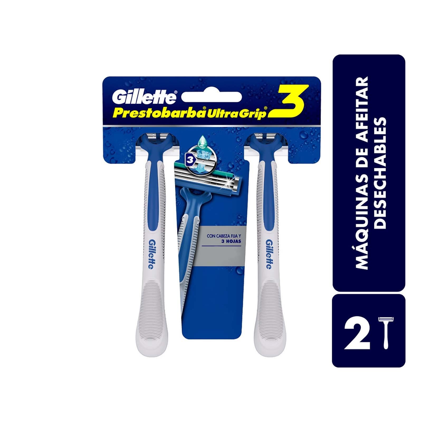 Prestobarba Ultragrip3 Razor for Shaving Disposable, 2 Units