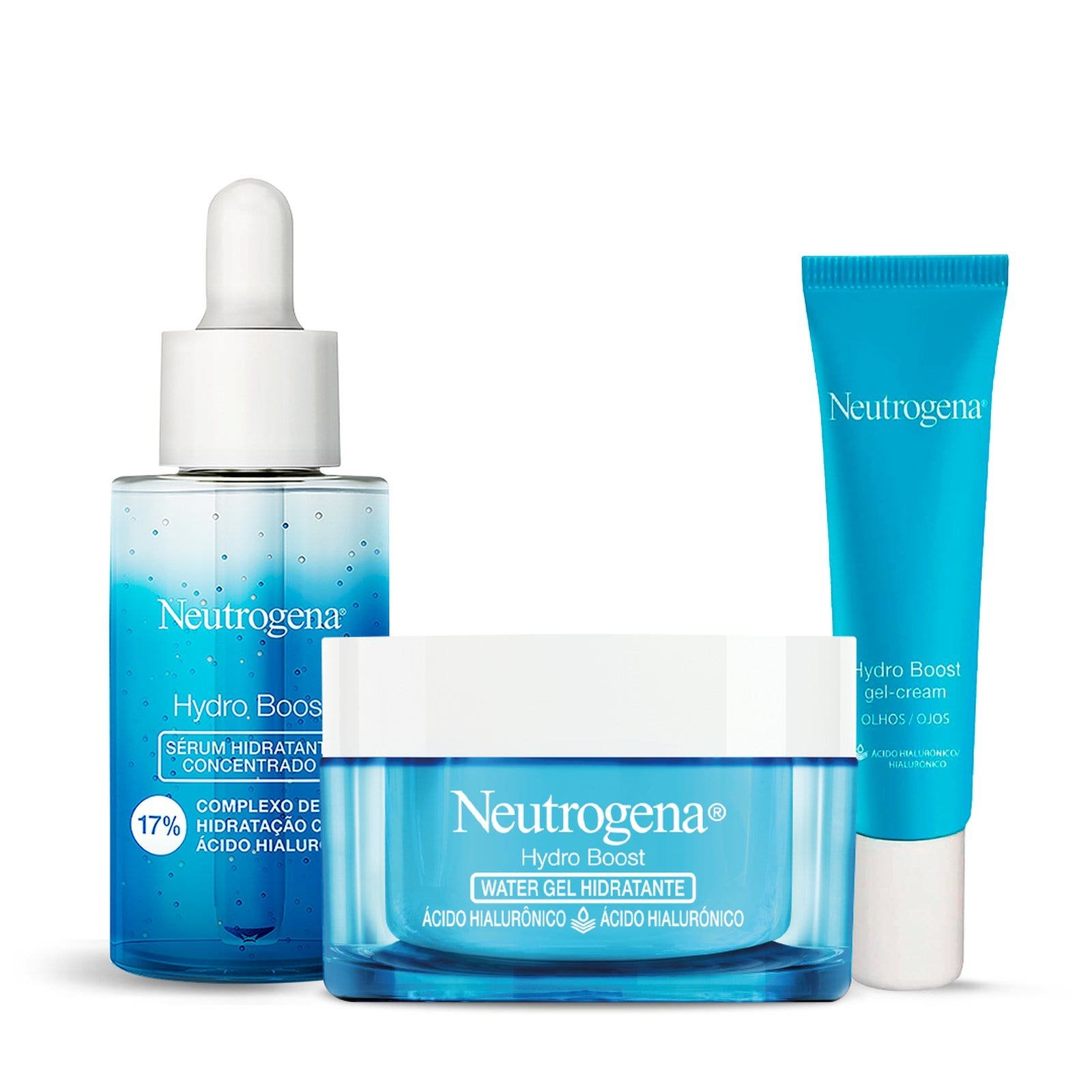 Neutrogena Pack Rutina Facil Hydroboost Hyaluronic Acid Water Gel 50 g + Serum + Cream Eyes
