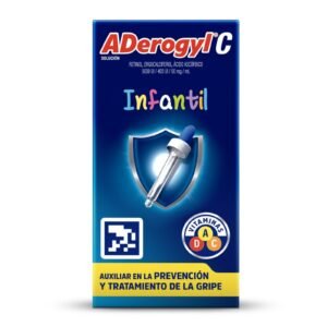 ADerogyl C Multivitamin Kids Bottle with Dropper 30 ml. Aid a Prevención & Treatment Gripe tus Pequeños. with Vitamins A, C & D