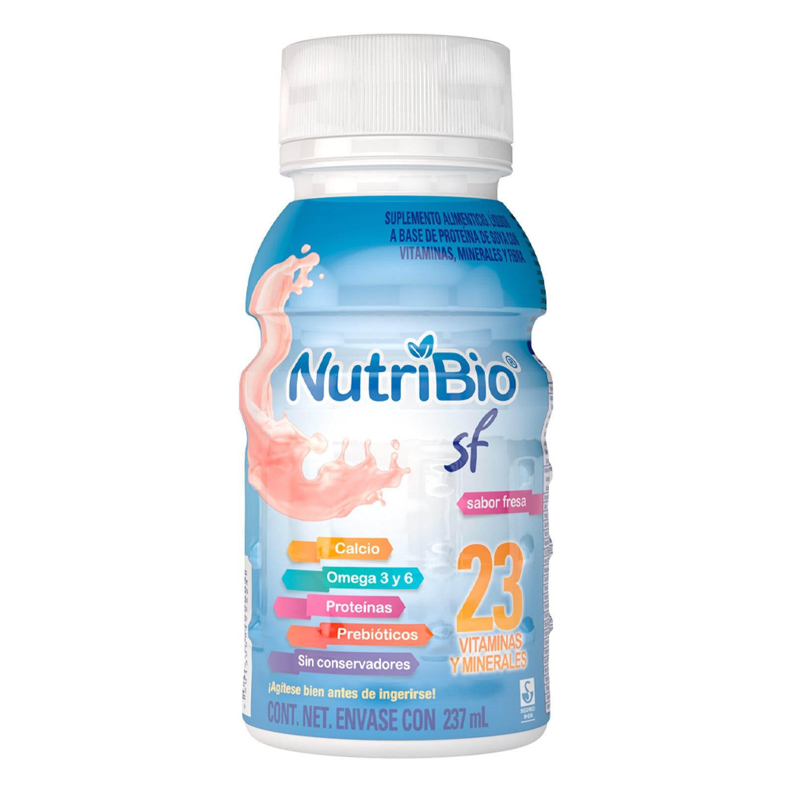 Nutribio SF - Strawberry Flavor in envase with 237 ml