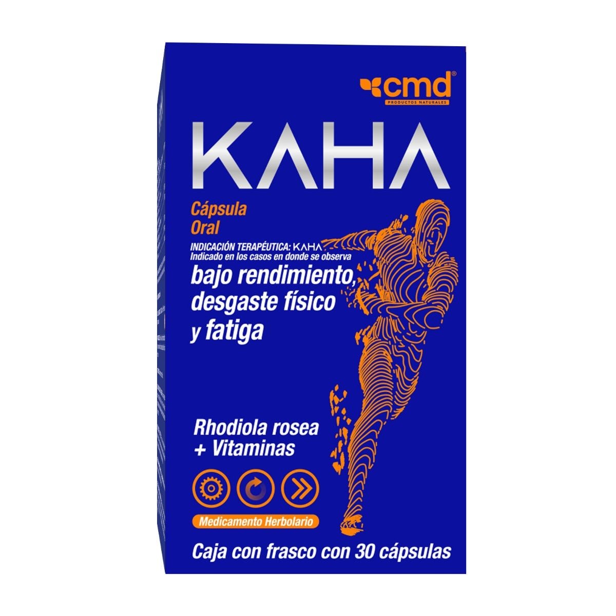 Kaha Rhodiola Rosea + Vitaminasb1-B2-B6-B9-B12 Box with Bottle with 30 Capsules
