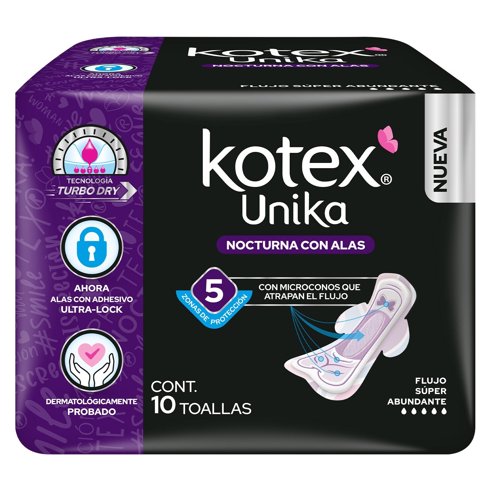 Sanitary Pads Unika By Kotex Overnight with Alas 10 pcs Box