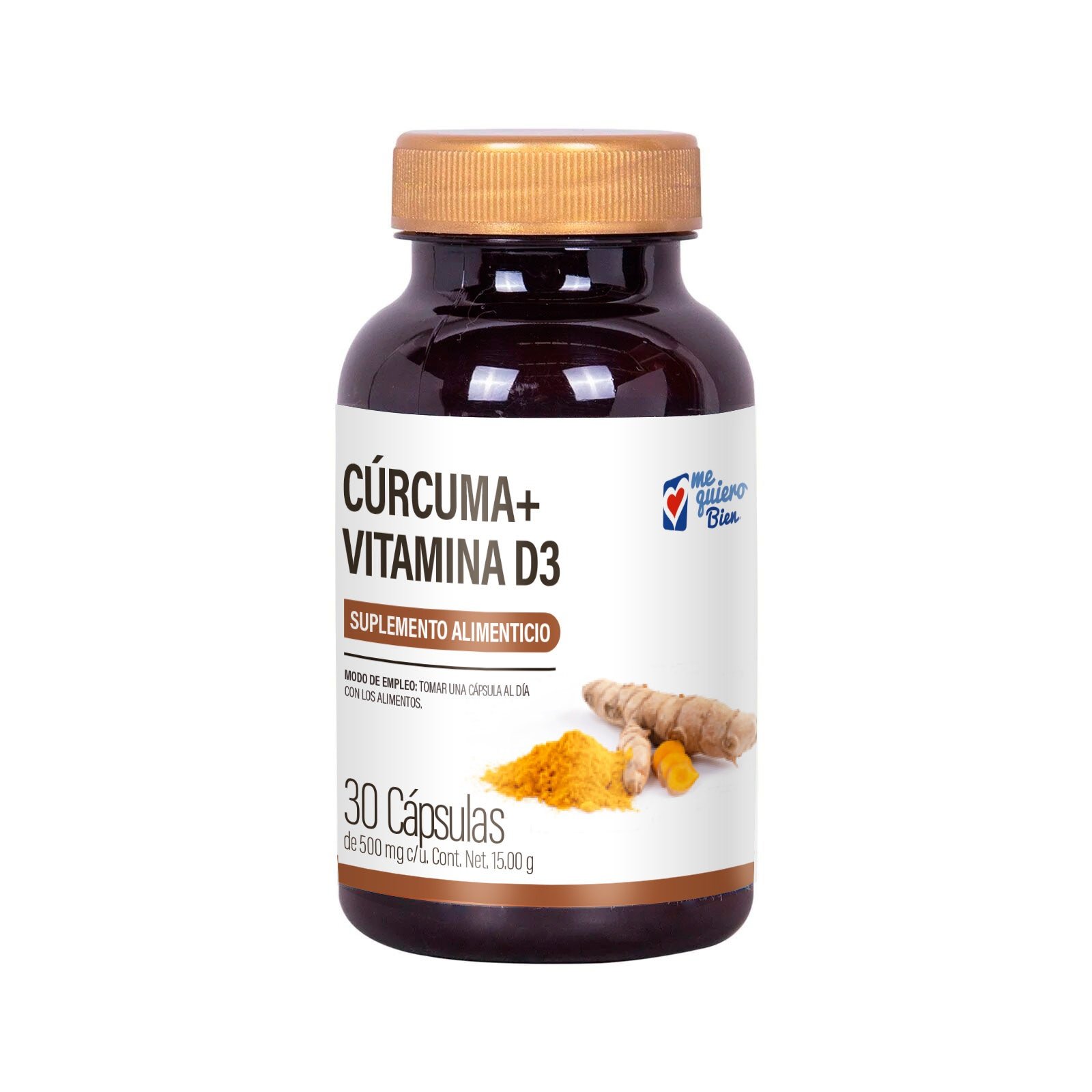 Turmeric + Vitamin D3 30 Capsules Me Quiero Bien