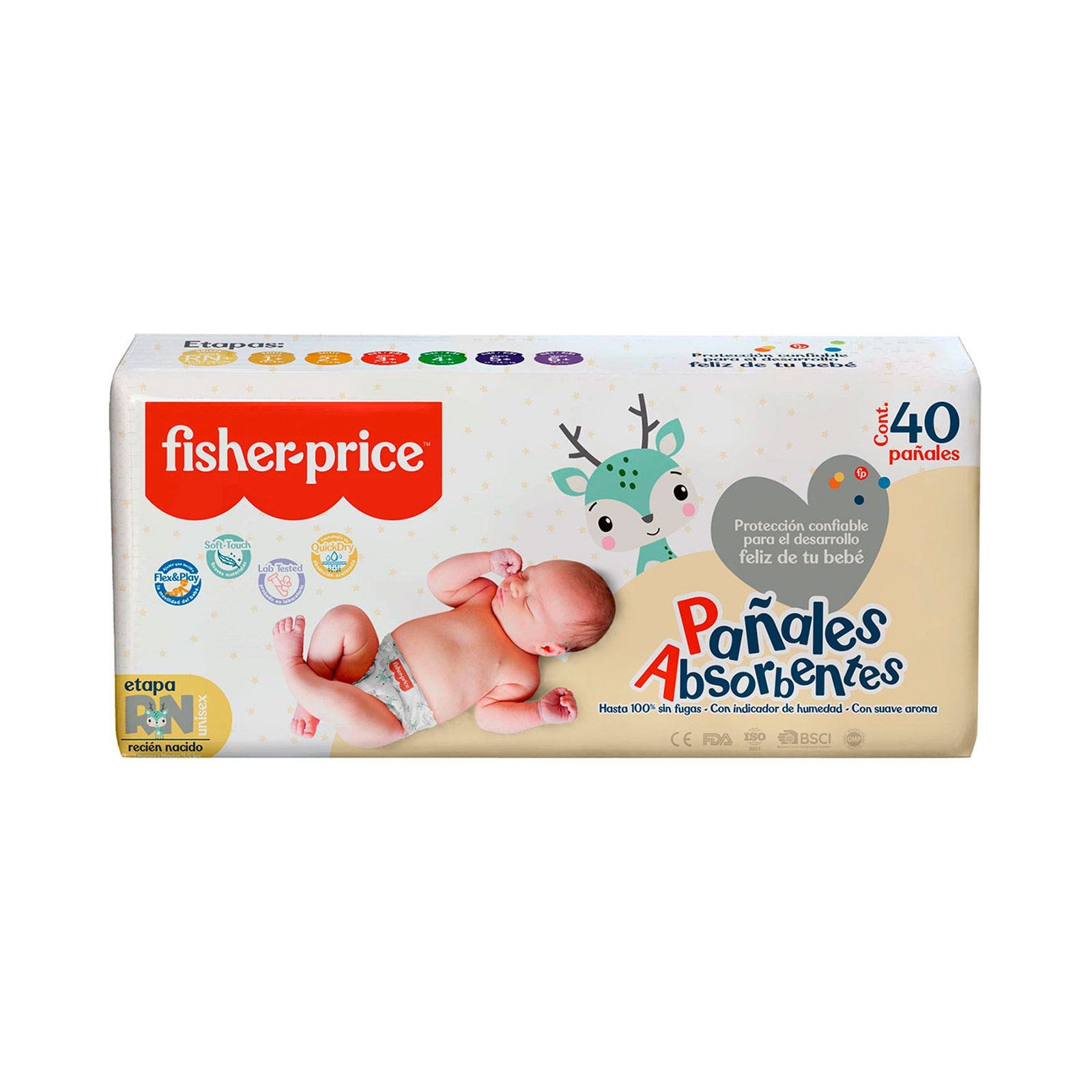 DIAPER FISHER PRICE Newborn (RN) 40 Pieces