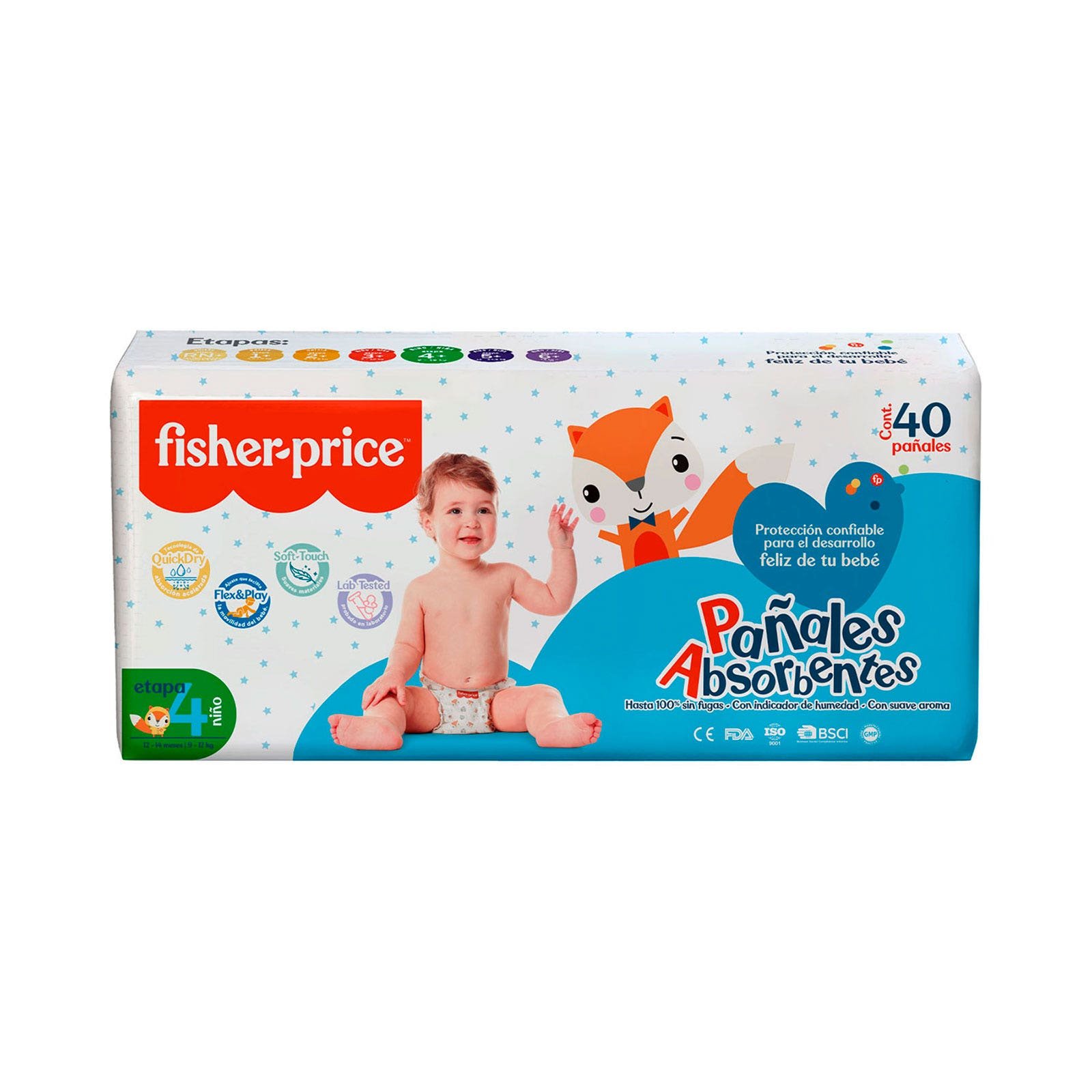 DIAPER FISHER PRICE Stage 4 Boy 40 Pieces