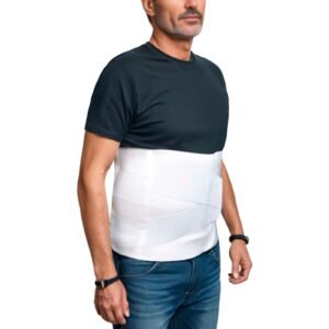 I LOVE SHAPE Back Support Belt Post Quirúrgica Type Vendaje Elastic 4 Bandas Unisex - Color White - Size M