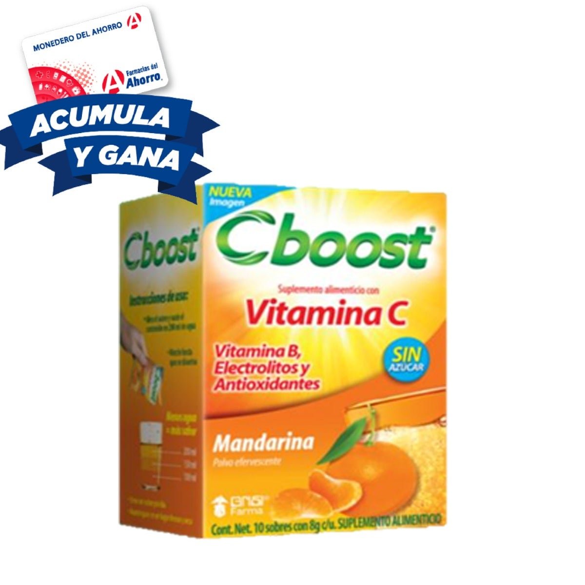 C-Boost Dietary Supplement Vitamin C 10 Sachets Flavor Mandarina