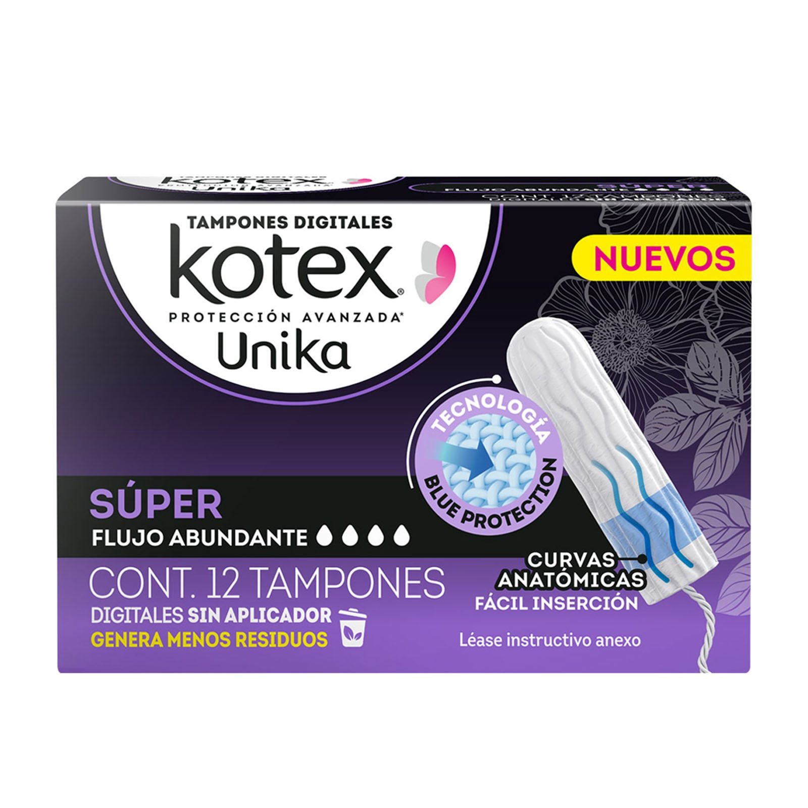 Kotex Tampons Digitales Super Plus, for Flujo Super Abundante 12 Pieces
