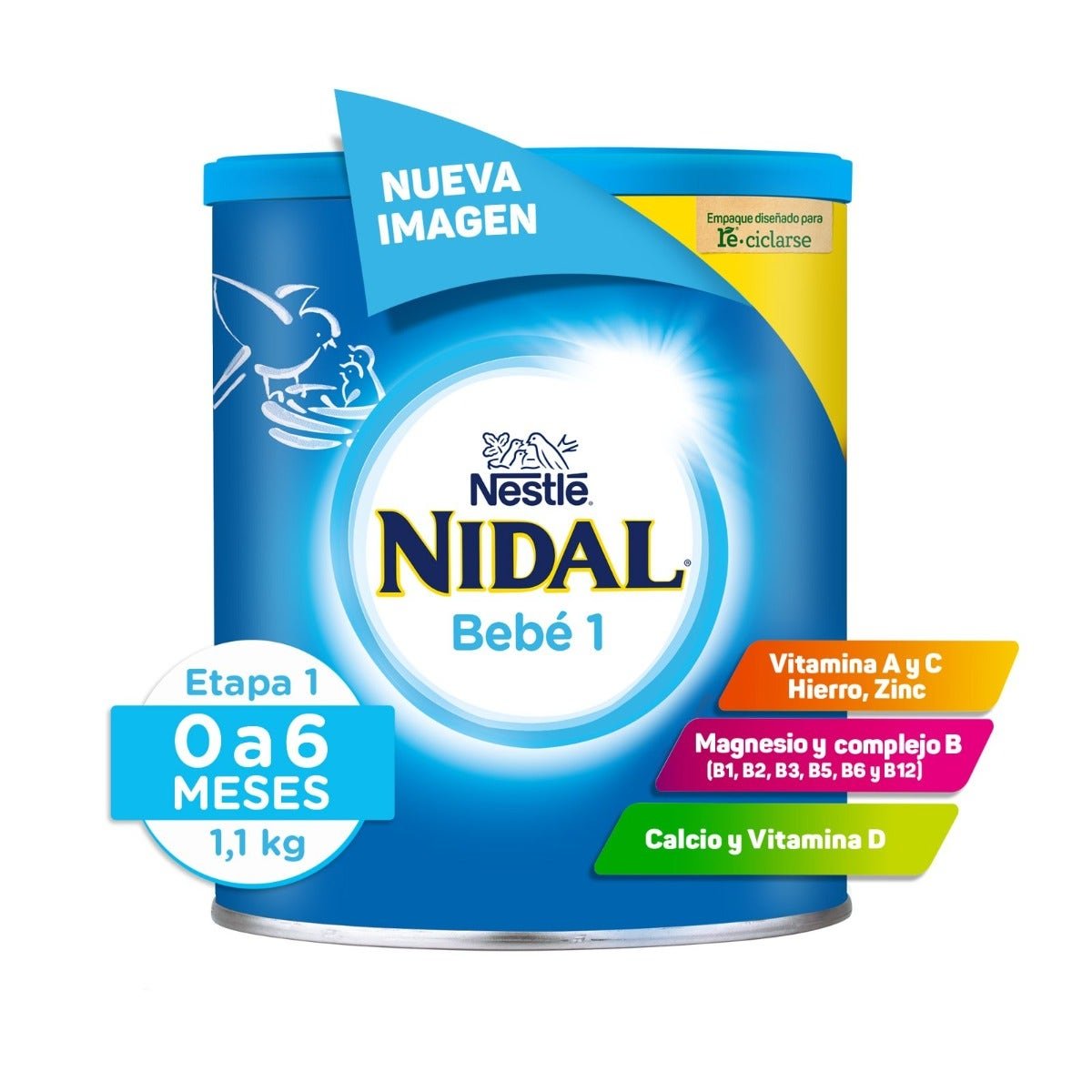 Nidal 1Fórmula for Infants 0 a 6 Months Can 1.1 kg