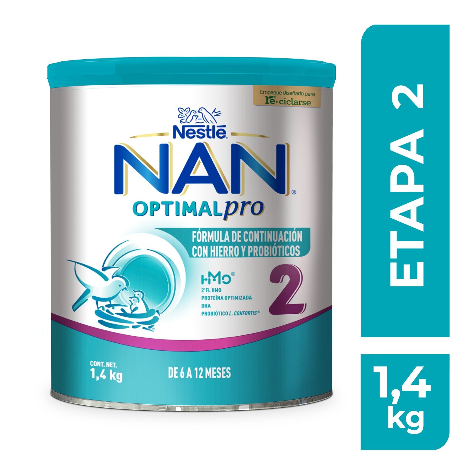 Formula Follow-On with Iron & Probiotics NAN Optimal Pro 2 Can 1,4 kg