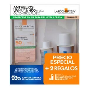 La Roche Posay Pack Anthelios UVMune Fluido Oil Control with Shade + 2 regalos: Water Termal & Micellar Water Effaclar