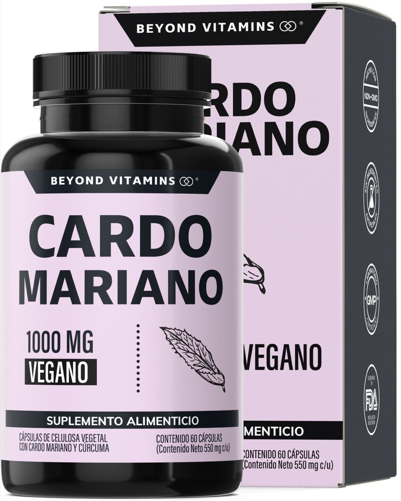 Beyond Vitamins Cardo Mariano Milk Thistle 1000mg with Turmeric 60 Capsules
