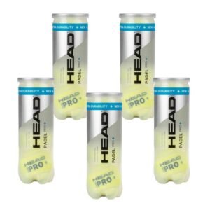Pack 5 Botes 3 pelotas Head Padel Pro+ 15 Pelotas