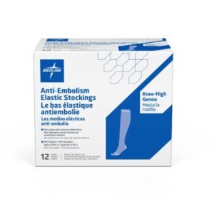 Stockings Compression Anti-Anti-Embolism Knee Medline Spandex Size Large-Long 1 Pair