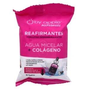 By Apple Accesories Care Facial Wipes Makeup Removers Toallita Makeup Remover with Micellar Water & Collagen 30 Pieces