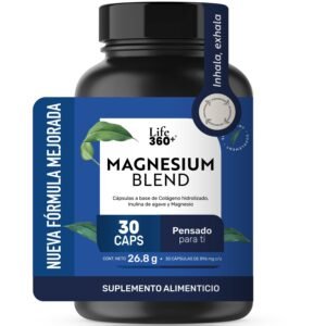 LIFE 360+ Magnesium Blend | Oxide, Glicinato, Gluconato & Citrato | 30 Capsules
