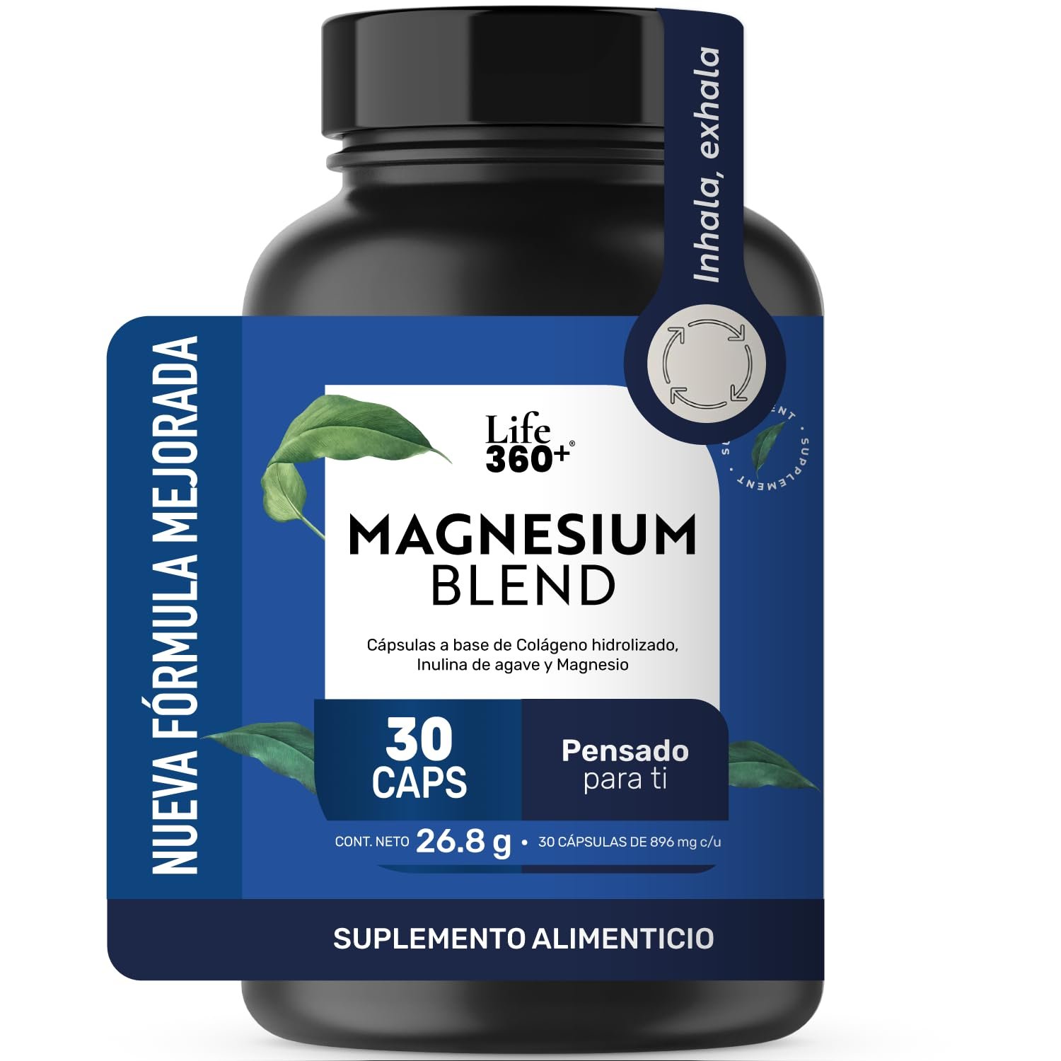 LIFE 360+ Magnesium Blend | Oxide, Glicinato, Gluconato & Citrato | 30 Capsules