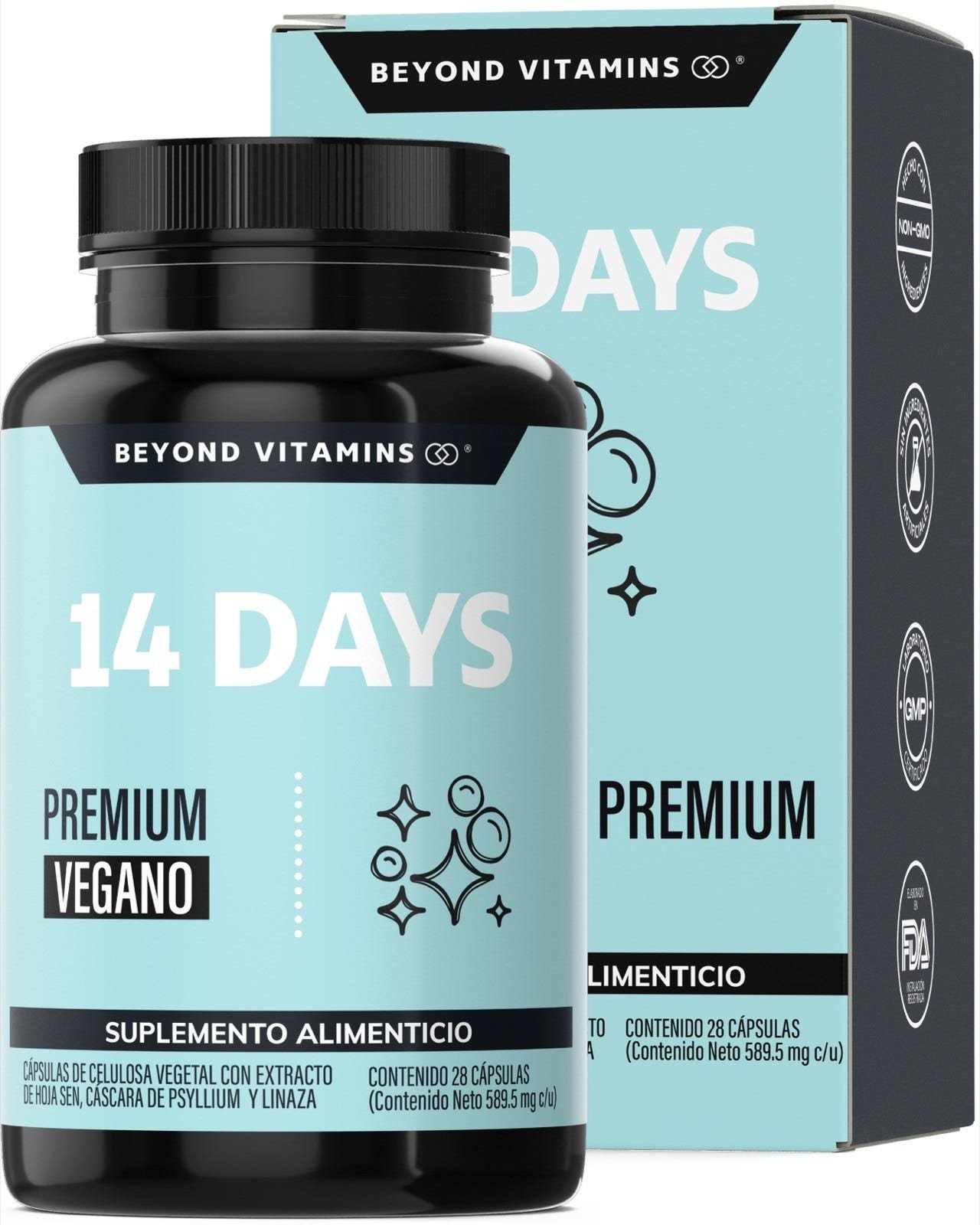 Beyond Vitamins Advanced Cleanse - Cascara Sagrada, Psyllium Husk, Senna Leaf & Probiotics | 28 Capsules (14-Day Supply)