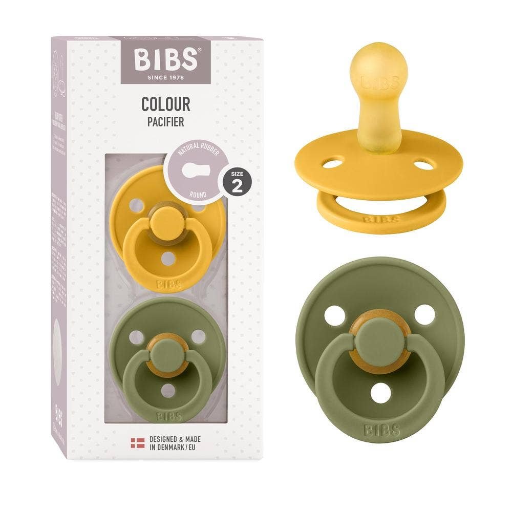 Chupetes BIBS Honey Bee Olive Pack 2 Latex Natural Size 2