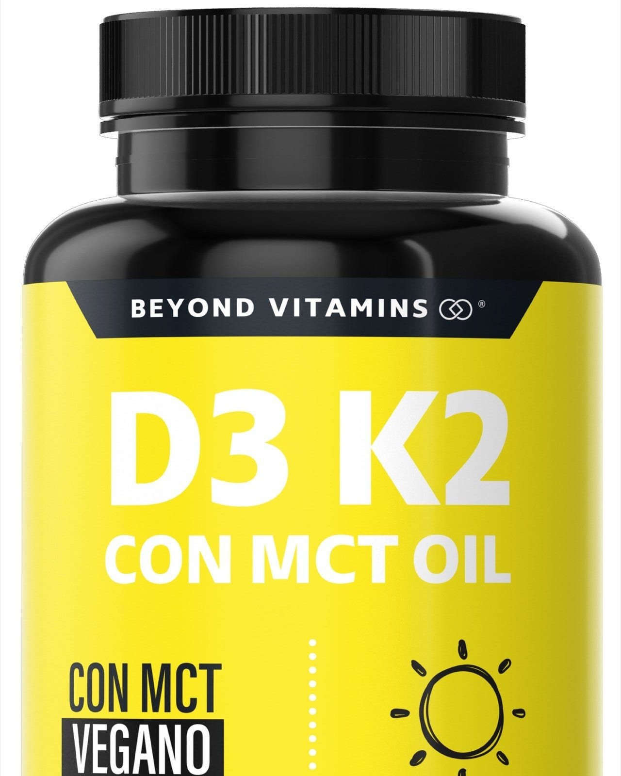 Beyond Vitamins D3 + K2 With MCT Oil Microencapsulado, 180 Capsules Duras Veganas