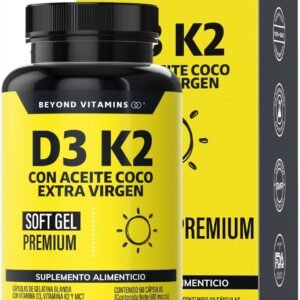 Beyond Vitamins | Vitamin D3 + K2 with Oil Coconut Extra Virgen & MCT | 60 Capsules Blandas